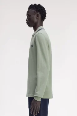 Polo de hombre de piqué de manga larga