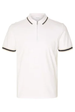Polo de manga corta con cremallera confeccionado con algodón reciclado.