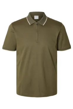 Polo de manga corta con cremallera de algodón orgánico.