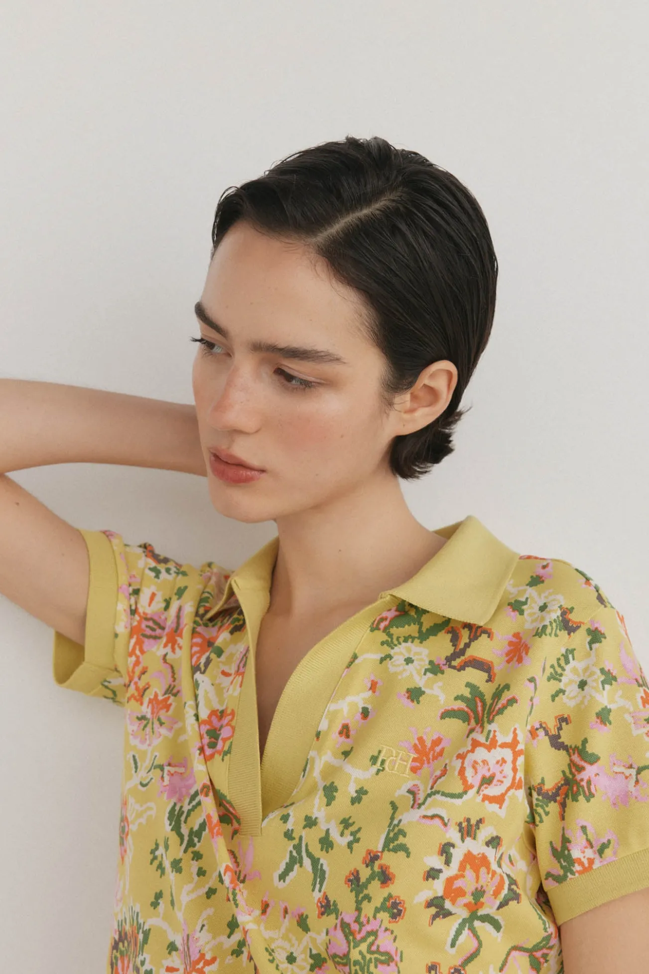 Polo estampado manga corta