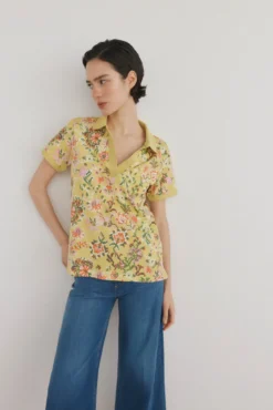 Polo estampado manga corta