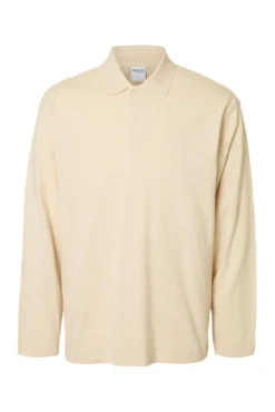 Polo jacquard de manga larga 100% algodón orgánico