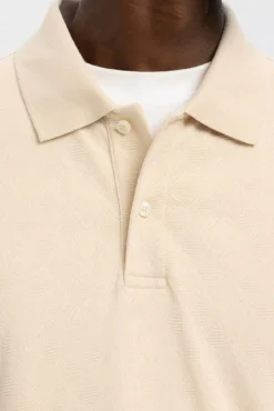 Polo jacquard de manga larga 100% algodón orgánico