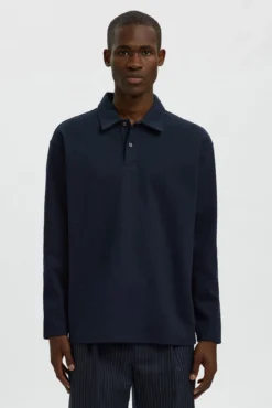 Polo jacquard manga larga 100% algodón orgánico