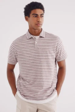 Polo jersey microraya estructura regular fit