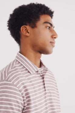 Polo jersey microraya estructura regular fit