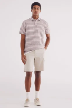 Polo jersey microraya estructura regular fit