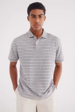 Polo jersey microraya estructura regular fit