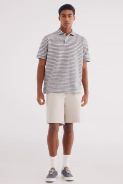Polo jersey microraya estructura regular fit