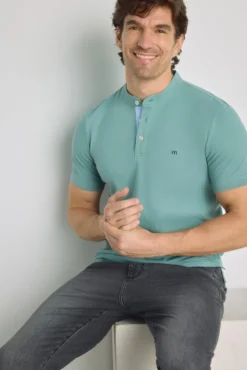 Polo manga corta cuello mao