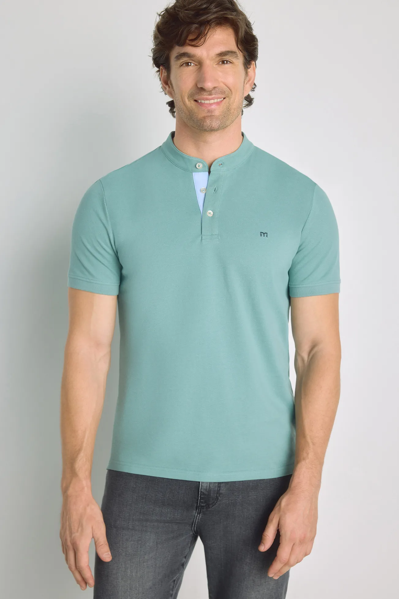 Polo manga corta cuello mao