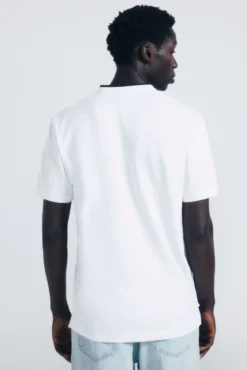 Polo piqué cuello mao slim fit