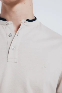 Polo piqué cuello mao slim fit