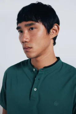 Polo piqué cuello mao slim fit