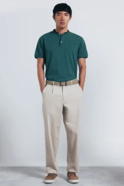Polo piqué cuello mao slim fit