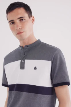 Polo piqué mao oxford bloques slim fit