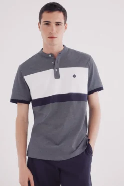 Polo piqué mao oxford bloques slim fit