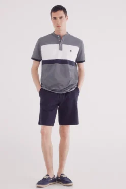 Polo piqué mao oxford bloques slim fit
