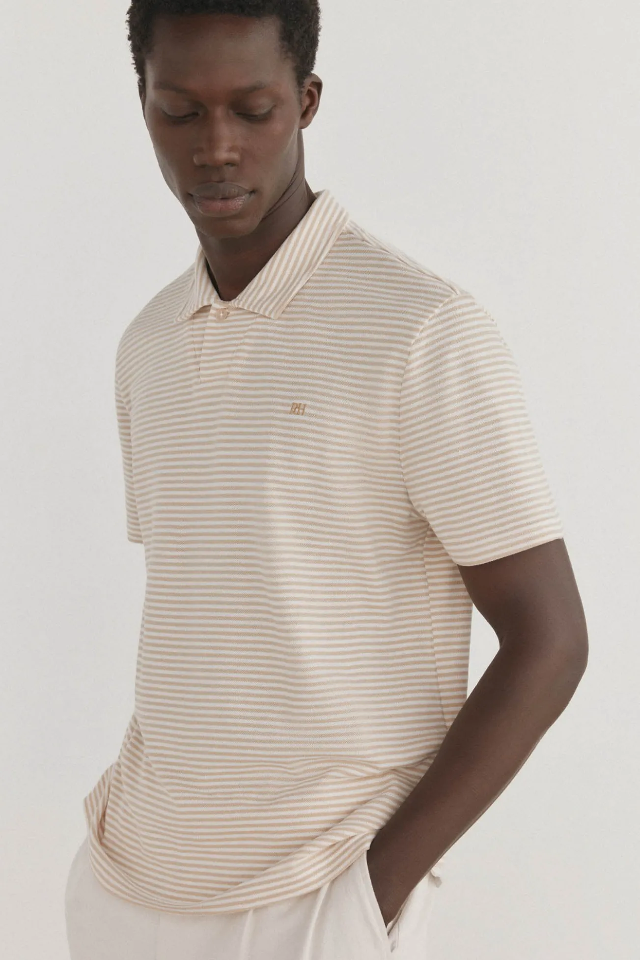 Polo rayas cuello abierto