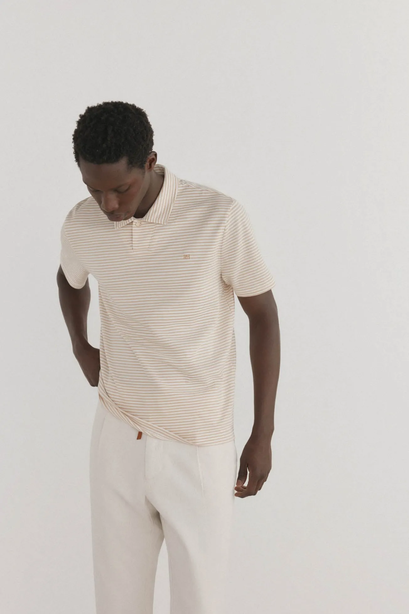 Polo rayas cuello abierto