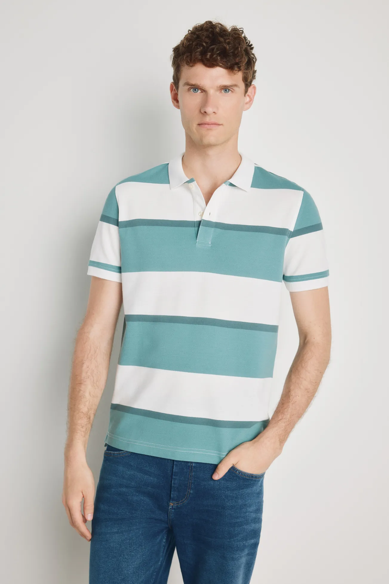 Polo rayas manga corta