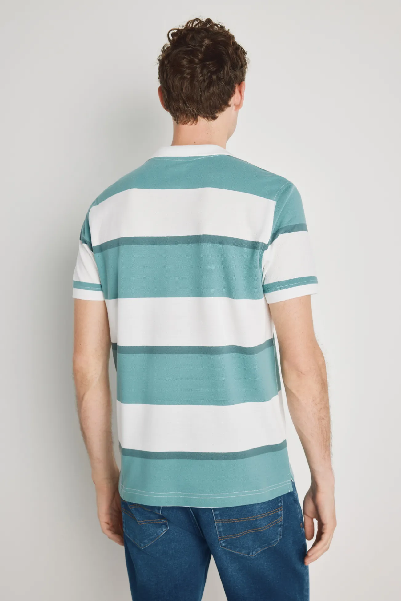 Polo rayas manga corta