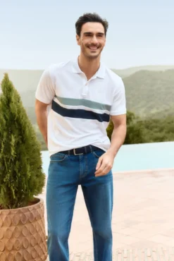 Polo rayas manga corta