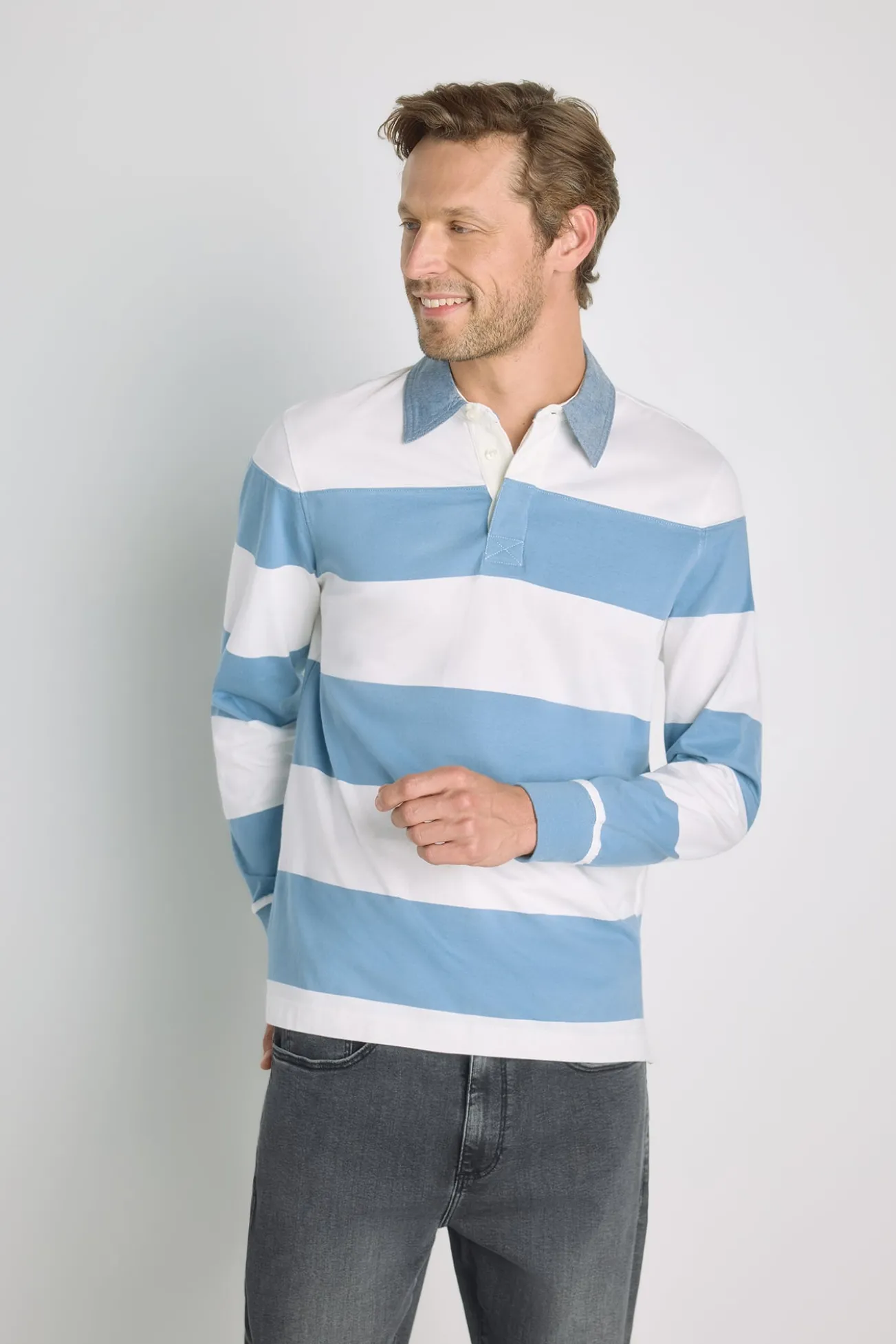 Polo rayas manga larga