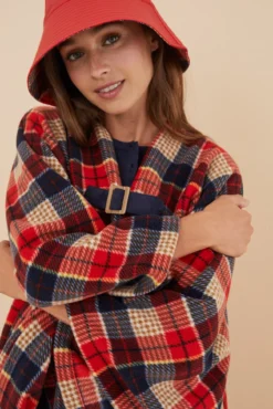 Poncho capa polar cuadros