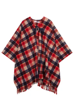 Poncho capa polar cuadros