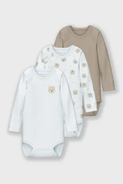 Set 3 bodys osito bebé neutro