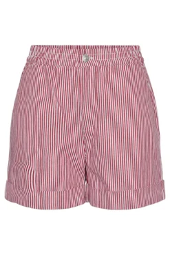 Short denim estampado a rayas