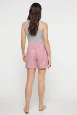Short denim estampado a rayas