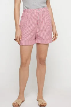 Short denim estampado a rayas