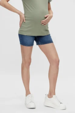 Short denim maternity