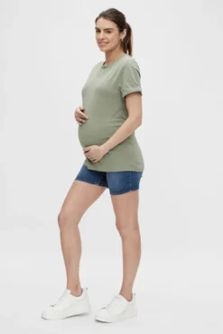 Short denim maternity