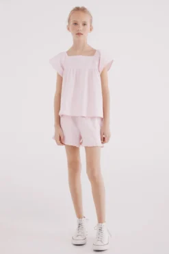 Short rayas oxford niña