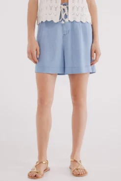 Shorts cinturón tencel