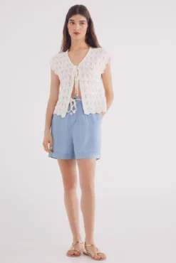 Shorts cinturón tencel