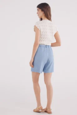 Shorts cinturón tencel