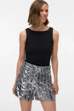 Shorts de fiesta de mujer con lentejuelas
