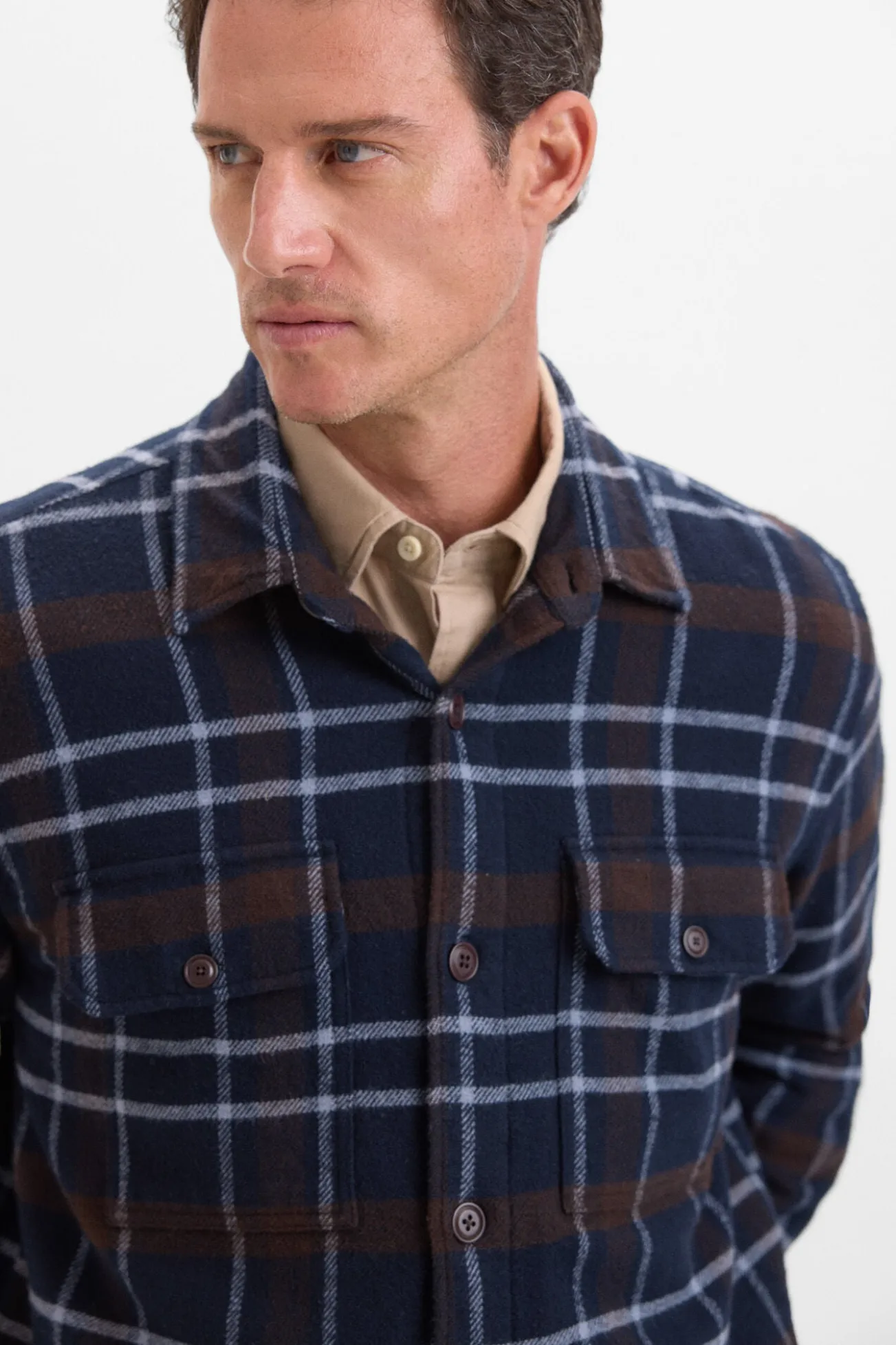 Sobrecamisa acolchada cuadros