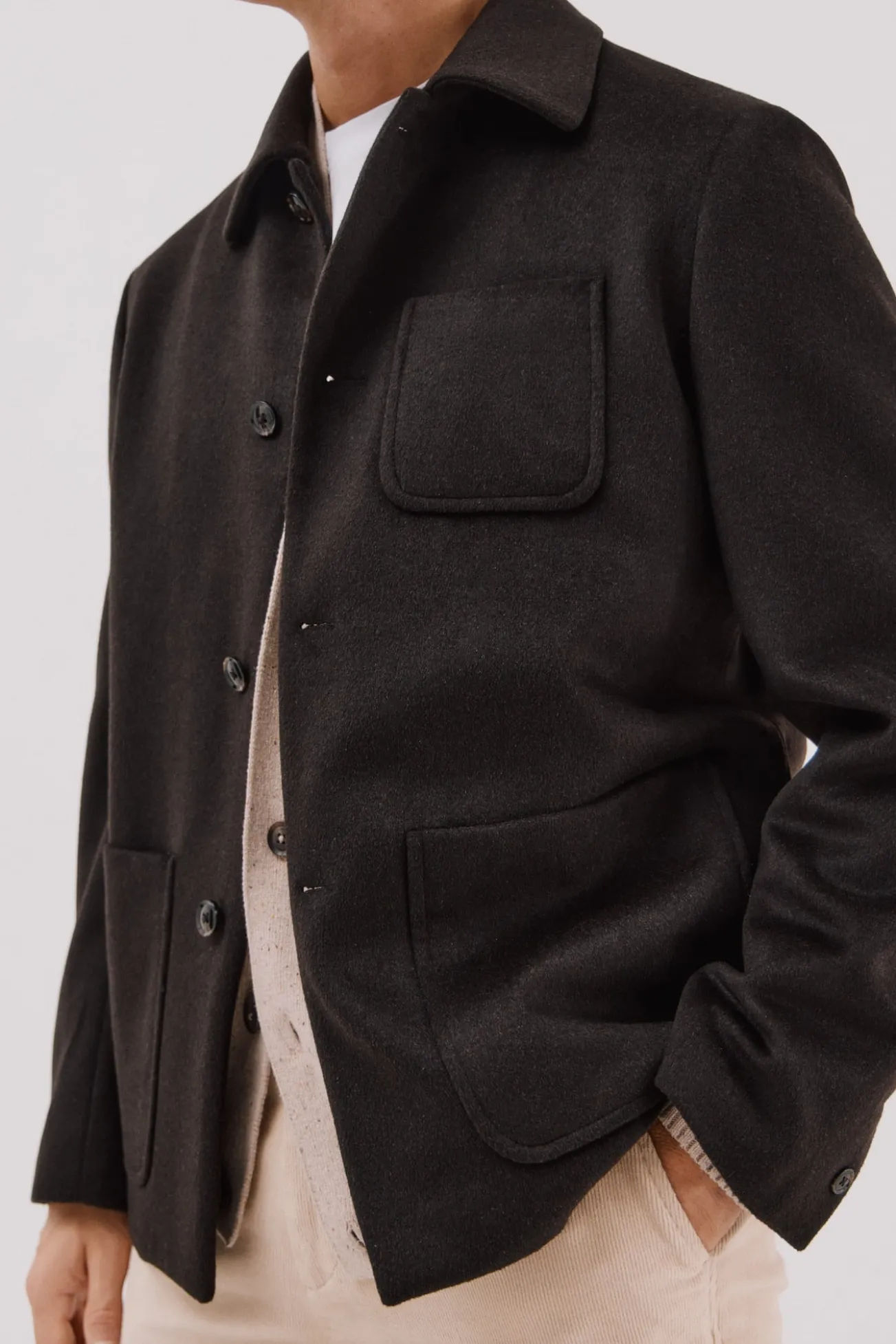 Sobrecamisa botones lana