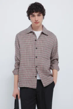 Sobrecamisa cuadro inglesado overshirt
