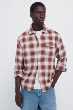 Sobrecamisa cuadros étnicos overshirt