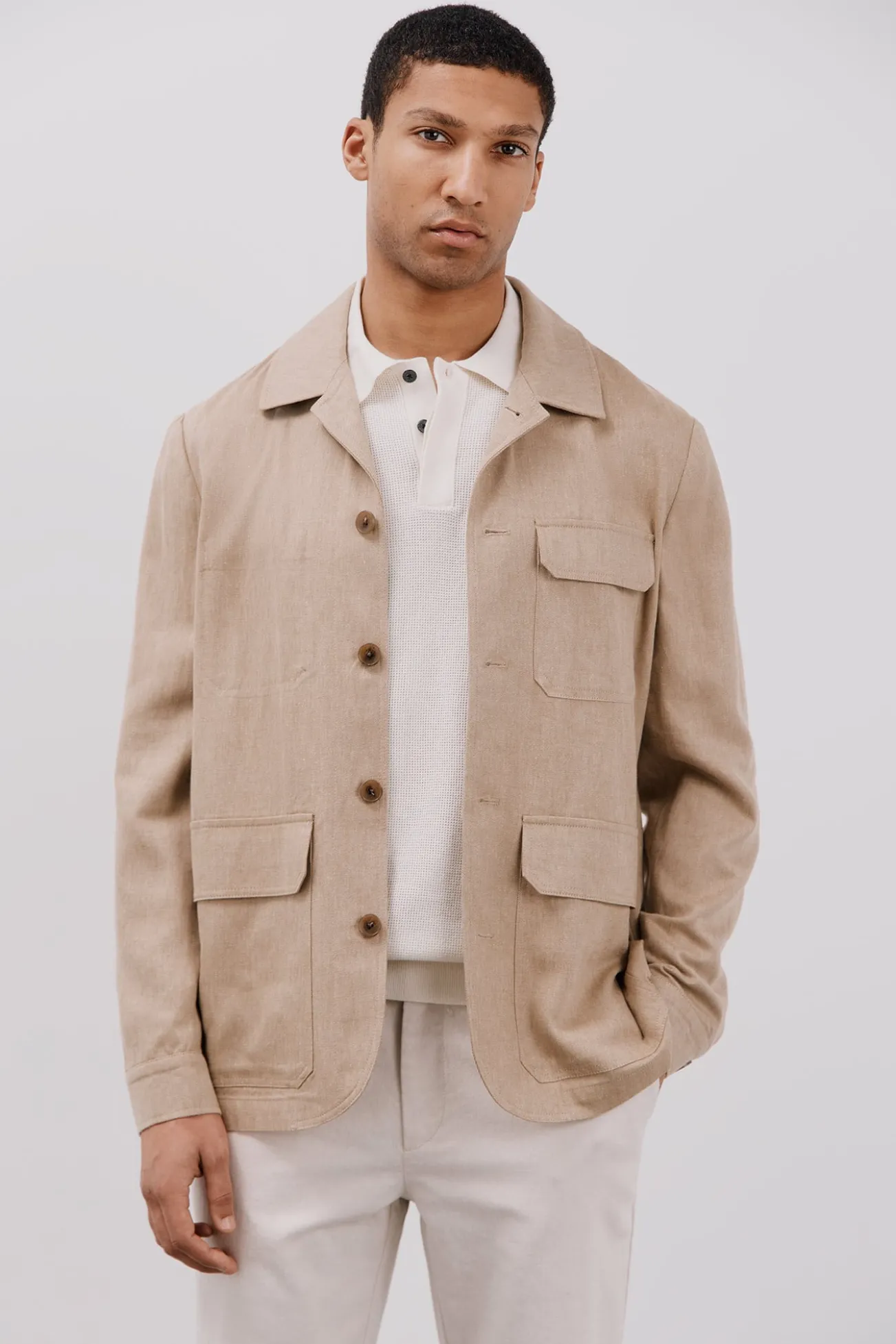 Sobrecamisa lino y tencel