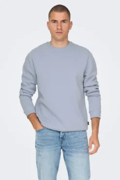 Sudadera básica con cuello redondo