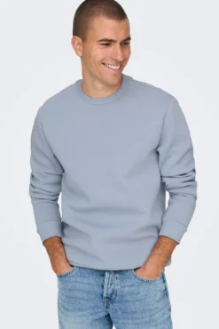 Sudadera básica con cuello redondo