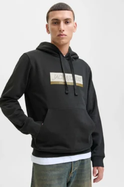 Sudadera con capucha y logo frontal