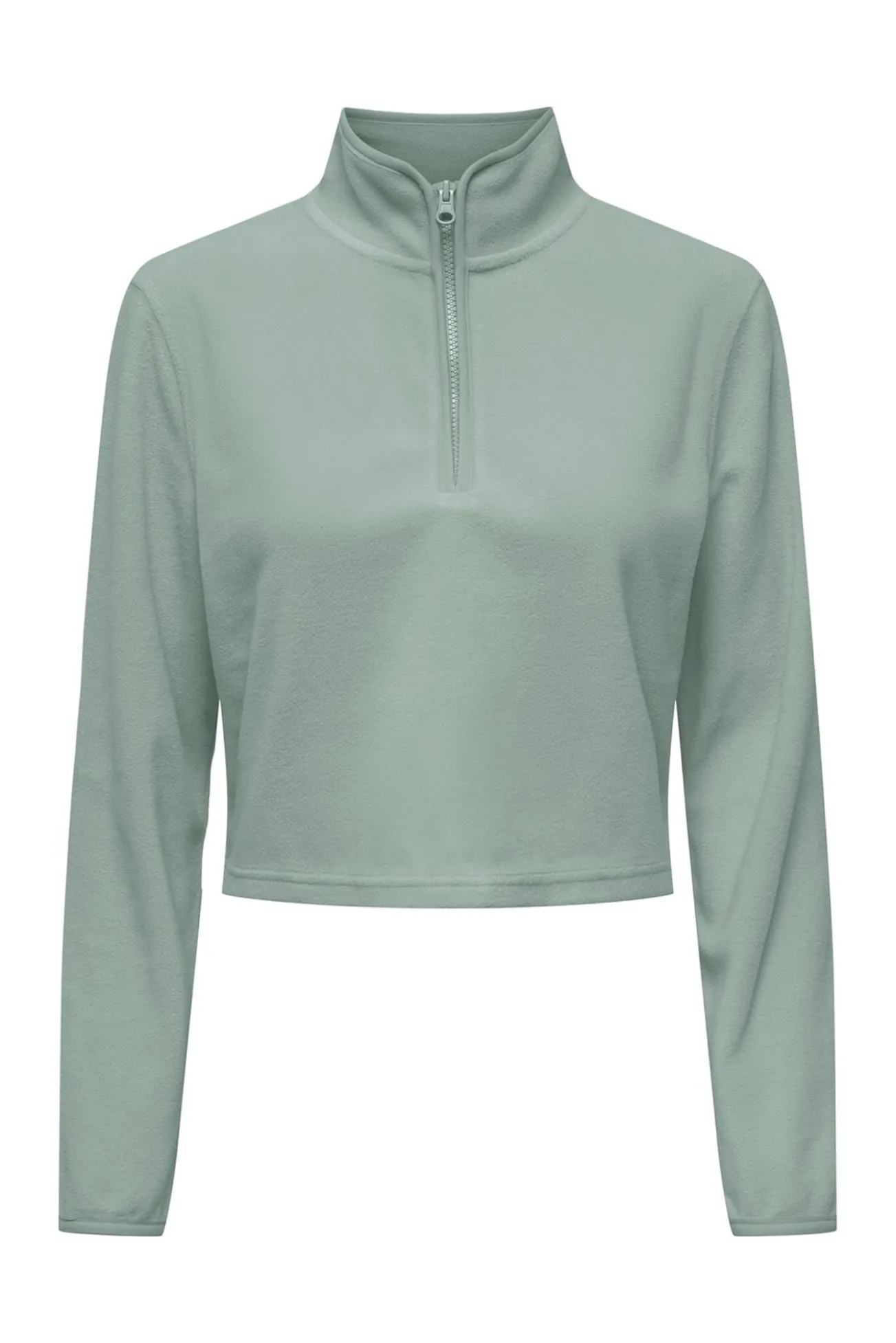 Sudadera corta con cuello con cremallera